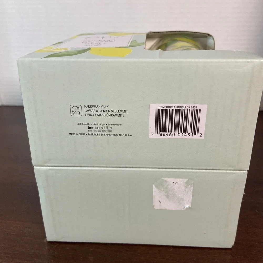 Set of 4 Fresh Picks Lemon Highball Glasses Lemonade Iced Tea Cocktail Tumblers